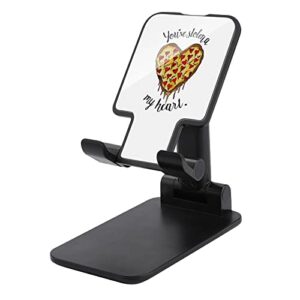 i love pizza heart print cell phone stand compatible with iphone switch tablets foldable adjustable cellphone holder desktop dock (4-13")