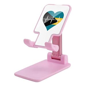 love bahamas heartbeat print cell phone stand compatible with iphone switch tablets foldable adjustable cellphone holder desktop dock (4-13")