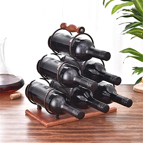 DLOETT Stacked Ring Wine Rack Wrought Iron Restaurant Decorative Wine Rack Wine Rack Wine Bottle Storage Rack