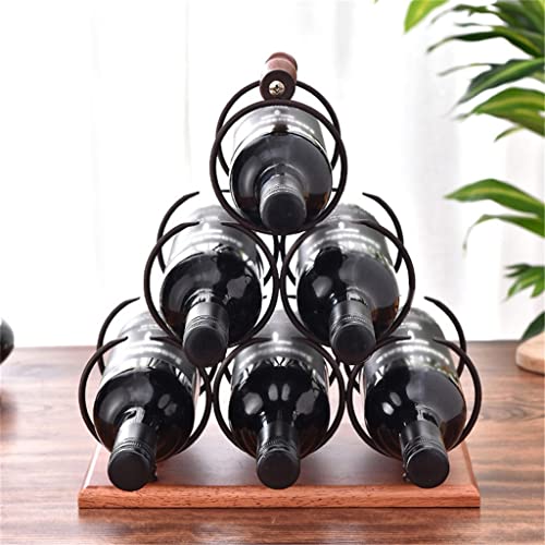 DLOETT Stacked Ring Wine Rack Wrought Iron Restaurant Decorative Wine Rack Wine Rack Wine Bottle Storage Rack