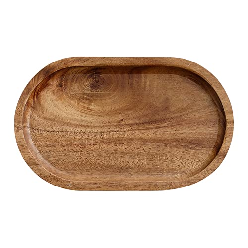 MYCENSE Sushi Plate Wooden Platters Easy to Carry Handmade Wood Serving Trays Acacia Wood for Kitchen Restaurant Living Room