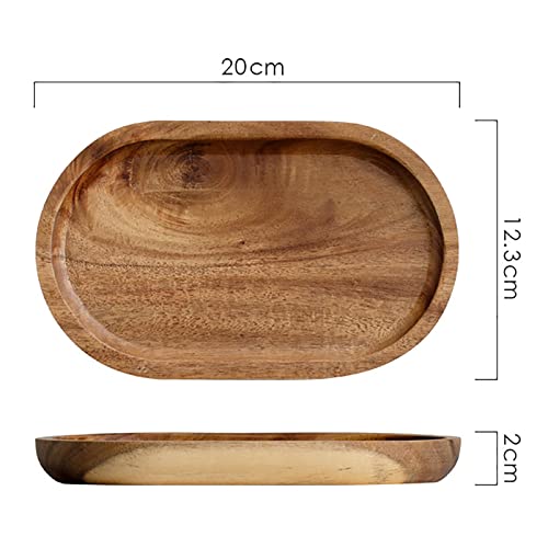 MYCENSE Sushi Plate Wooden Platters Easy to Carry Handmade Wood Serving Trays Acacia Wood for Kitchen Restaurant Living Room