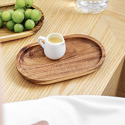 MYCENSE Sushi Plate Wooden Platters Easy to Carry Handmade Wood Serving Trays Acacia Wood for Kitchen Restaurant Living Room