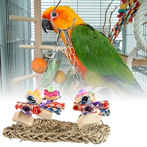 Seagrass Bird Mat, Seagrass Bird Swing Bright Colors Keep Birds Bored