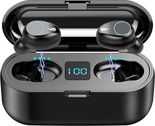 ActivePur Wireless F9 TWS Stereo Earbuds Bluetooth with 2000 mAh, Wireless Charging Case, Easy Pairing, LED Charge Display, Noise Cancelling, Phone Calls, IPX4 Waterproof.