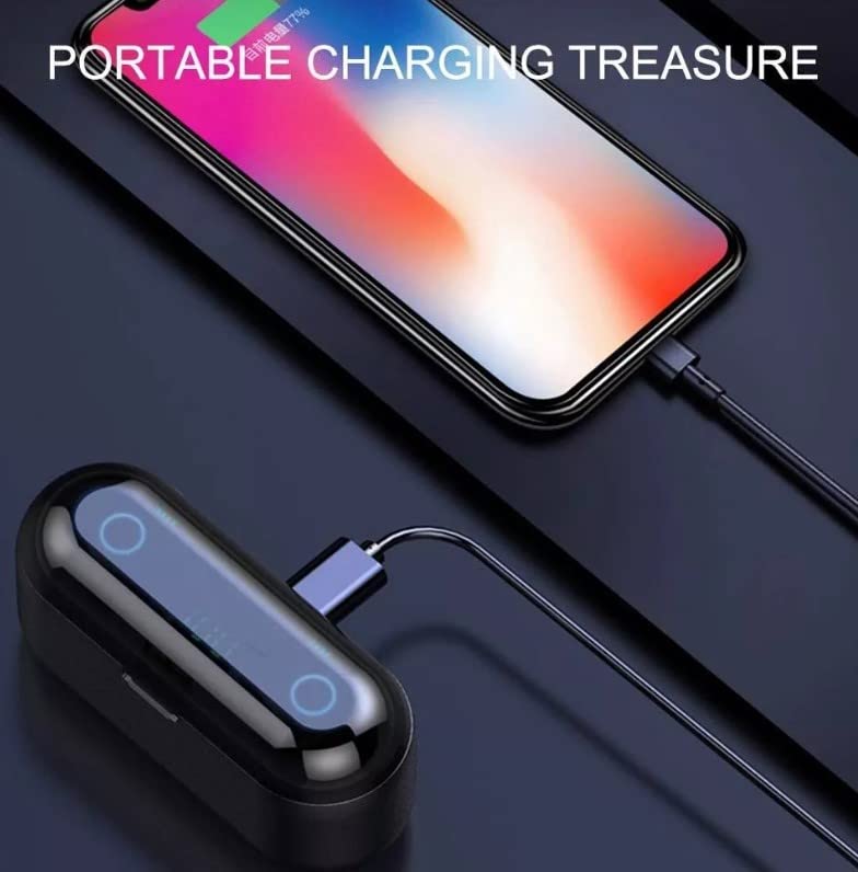 ActivePur Wireless F9 TWS Stereo Earbuds Bluetooth with 2000 mAh, Wireless Charging Case, Easy Pairing, LED Charge Display, Noise Cancelling, Phone Calls, IPX4 Waterproof.