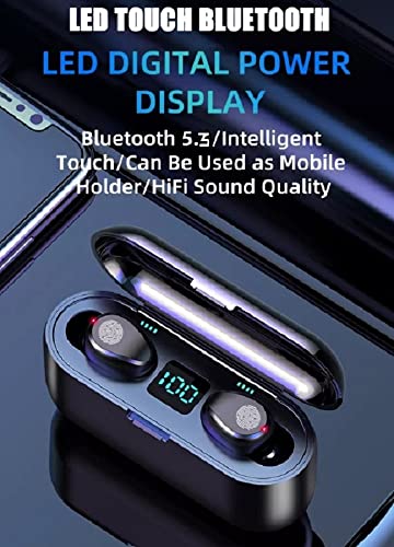 ActivePur Wireless F9 TWS Stereo Earbuds Bluetooth with 2000 mAh, Wireless Charging Case, Easy Pairing, LED Charge Display, Noise Cancelling, Phone Calls, IPX4 Waterproof.