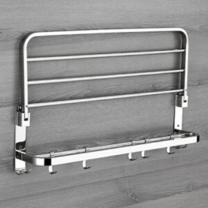 n/a bath towel shelf stainless steel polished bathroom towel rack holder storage shelf hook accessories