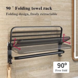 N/A Folding Bath Towel Rack Toilet Sucker Hanging Rod Nail-Free Bathroom Towel Rack ( Color : D , Size : 50cm )