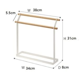 N/A Towel Rack Bathroom Towel Bar Vertical Double Layer Rag Rack Desktop Towel Kitchen Countertop Storage Rack