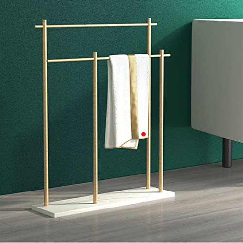 N/A Floor Rack Rack White Marble Towel Rack Floor Towel Hanging Rod Bathroom Towel Storage Rack Drying Rack