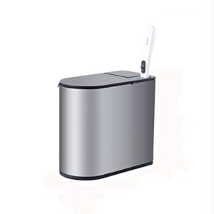 CZDYUF Stainless Steel Smart Trash Can Waterproof with Cover Toilet Brush Trash Bin Top Brand Luxury Business