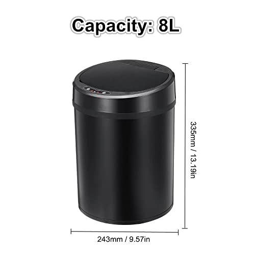 CZDYUF 8L Sensor Trash Can Rechargeable Automatic Smart Waste Bin Infrared Induction Touchless Dustbin ( Color : D , Size : 335*243mm )