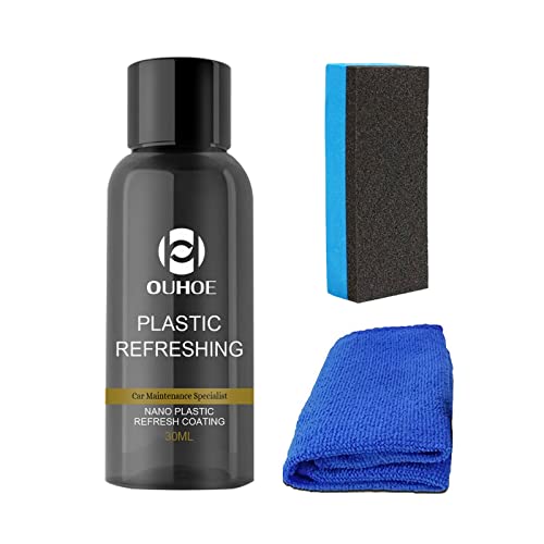 Plastic Revitalizing Coating Agent, Nano Plastic Refreshing Coating, Plastic Parts Refurbish Agent for Car, Automotive Interior Cleaning Retreading Agent, Effective Restoration (30ml-1Pcs)