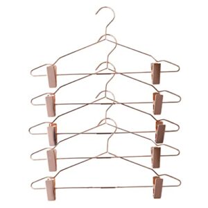 eyhlkm 5pcs metal trouser hanger for trousers socks & skirts hanging rack space-saving clothes hangers clothing storage ( color : rose gold )