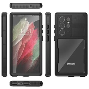 Comosso Waterproof Galaxy S23 Ultra Case - 6.8" Full Body Protection with Built-in Screen Protector & Shockproof Clear Black Cover