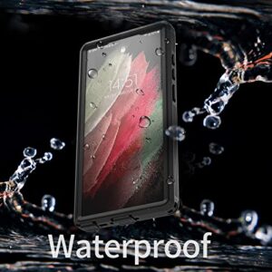 Comosso Waterproof Galaxy S23 Ultra Case - 6.8" Full Body Protection with Built-in Screen Protector & Shockproof Clear Black Cover