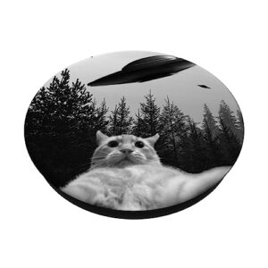 Alien Cat UFO Funny Cat PopSockets Standard PopGrip