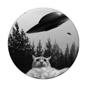 Alien Cat UFO Funny Cat PopSockets Standard PopGrip