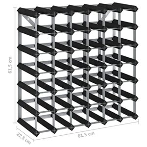 vidaXL Wine Rack for 42 Bottles Black Solid Pine Wood