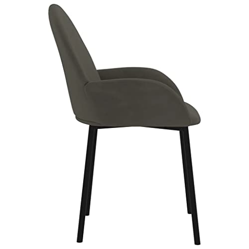 vidaXL Dining Chairs 2 pcs Dark Gray Velvet