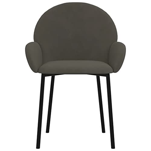 vidaXL Dining Chairs 2 pcs Dark Gray Velvet