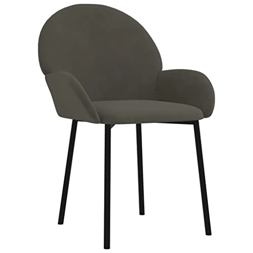 vidaXL Dining Chairs 2 pcs Dark Gray Velvet