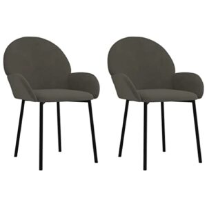 vidaXL Dining Chairs 2 pcs Dark Gray Velvet