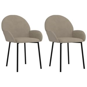 vidaxl dining chairs in light gray velvet - elegant, modern design, comfortable foam filling, for living room, dining room, and more - set of 2