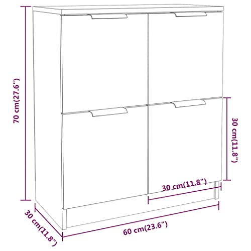 vidaXL Sideboard Brown Oak 23.6"x11.8"x27.6" Engineered Wood