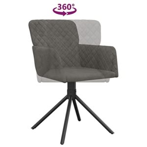 vidaXL Swivel Dining Chairs 2 pcs Dark Gray Velvet