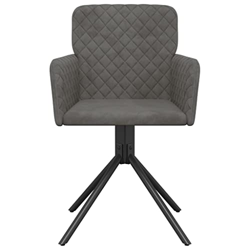 vidaXL Swivel Dining Chairs 2 pcs Dark Gray Velvet