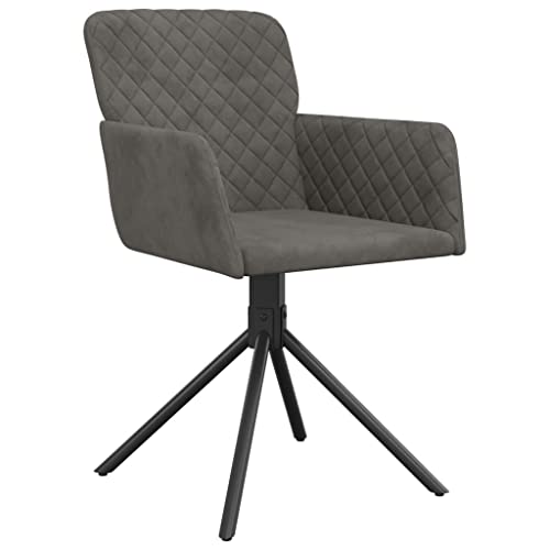 vidaXL Swivel Dining Chairs 2 pcs Dark Gray Velvet