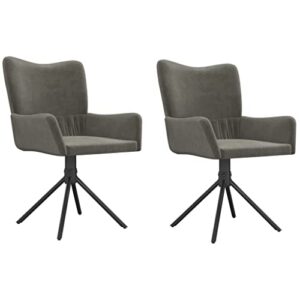 vidaxl swivel dining chairs in luxurious dark gray velvet– modern and stylish, comfortable foam-filled seat, perfect for elegant dining and living spaces