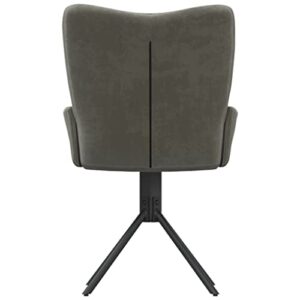 vidaXL Swivel Dining Chairs in Luxurious Dark Gray Velvet– Modern and Stylish, Comfortable Foam-Filled Seat, Perfect for Elegant Dining and Living Spaces