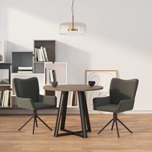 vidaXL Swivel Dining Chairs in Luxurious Dark Gray Velvet– Modern and Stylish, Comfortable Foam-Filled Seat, Perfect for Elegant Dining and Living Spaces