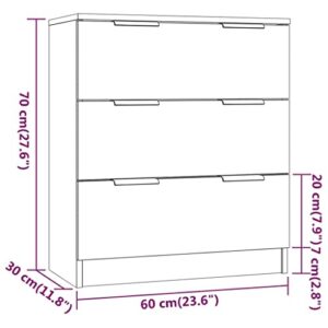 vidaXL Sideboard Smoked Oak 23.6"x11.8"x27.6" Engineered Wood