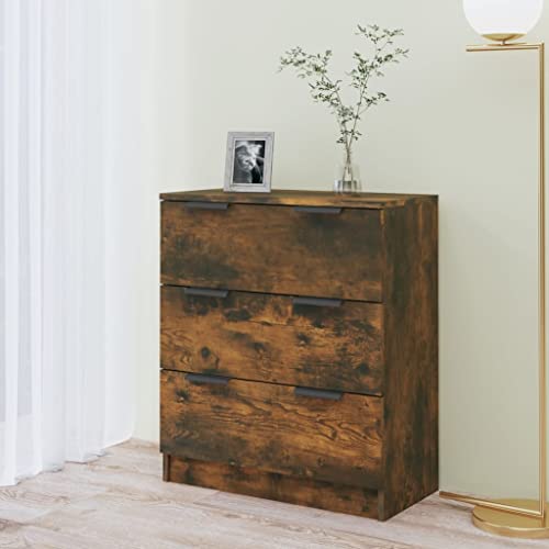 vidaXL Sideboard Smoked Oak 23.6"x11.8"x27.6" Engineered Wood