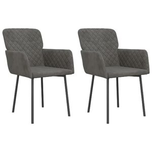 vidaxl dining chairs 2 pcs dark gray velvet