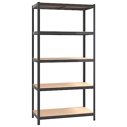 vidaXL 5-Layer Storage Shelf Anthracite Steel&Engineered Wood