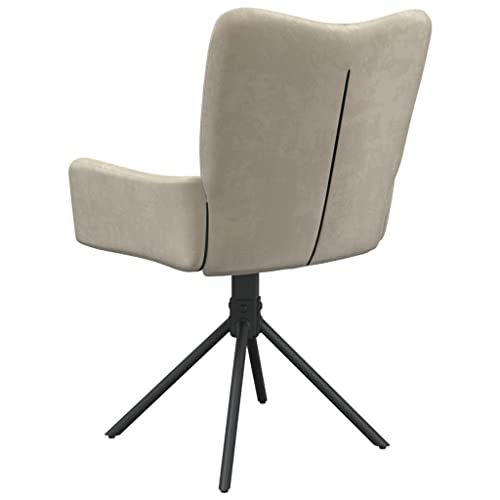 vidaXL Modern Swivel Dining Chairs - 2 pcs Set in Elegant Light Gray Velvet, Comfortably Padded with Foam, Features 100% Polyester Material for Durability