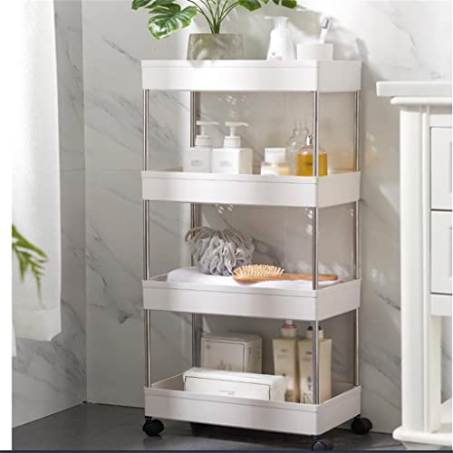 BHVXW Thicker Material Multi-Layer Storage Cart Rolling Bathroom Organizer Household Rack Mobile Shelf