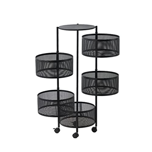 BHVXW Kitchen Vegetable Rotating Shelf Floor Multi-Layer Round Household Vegetable Basket Fruit and Vegetable Storage Storage Rack