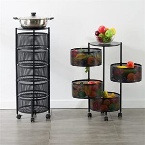 BHVXW Kitchen Vegetable Rotating Shelf Floor Multi-Layer Round Household Vegetable Basket Fruit and Vegetable Storage Storage Rack