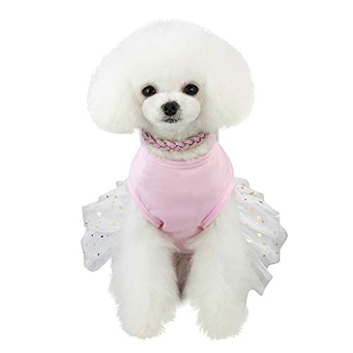 Small Dog Dresses Female Dog Dress Print Pet Bottoming Breathable Dress Rabbit Cat Lace Pet Clothes
