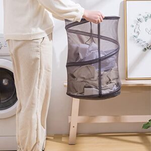 collapsible laundry baskets, mesh popup laundry hamper foldable dirty clothes basket great for kids room/college dorm/travel