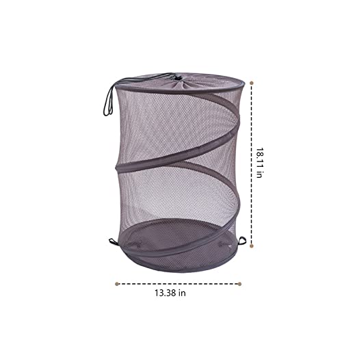 Collapsible Laundry Baskets, Mesh Popup Laundry Hamper Foldable Dirty Clothes Basket Great for Kids Room/College Dorm/Travel