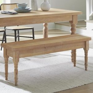 Grain Wood Furniture Valerie Solid Wood Bench, Driftwood