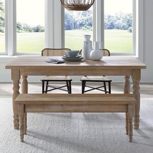 Grain Wood Furniture Valerie Solid Wood Bench, Driftwood