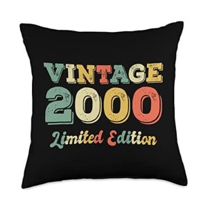 23 years old boys girls funny 23rd birthday gifts funny 23 year old born in 2000 limited edition 23rd birthday throw pillow, 18x18, multicolor